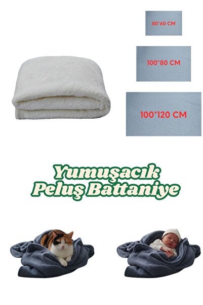 Peluş Kedi Köpek Bebek Battaniyesi Welsoft Yumuşacık Yıkanabilir