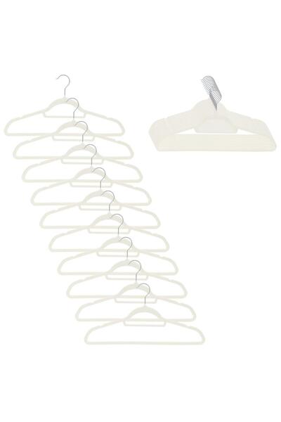SERSIMO Set of 20 velour clothes hangers with rotating hook, 45x23 cm, ecru
