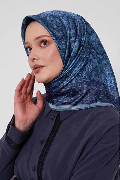 Levidor Crystal Scarf Ethnic Pattern Saks Blue