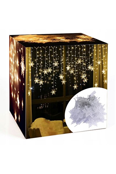 unbranded 3.5m LED Curtain Snowflake Lights Warm White 96 LEDs