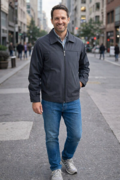 DYNAMO RegularFit Yakalı bonded kumaş mevsimlik mont