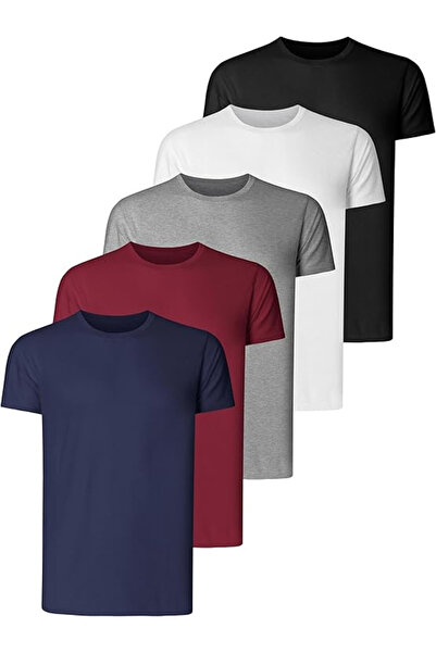 OEM Set of 5 breathable sports shirts for men, Black/Grey/Navy/Red/White 4XL