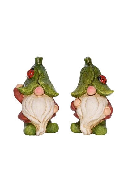 DecoDepot Dwarf figurine, leaf hat, 7x7x12 cm