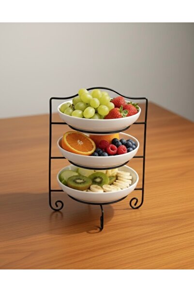 Generic Elegant 3-Tier Ceramic Serving Set