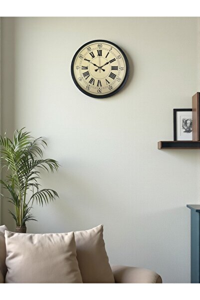 Marsilyan 36 cm Black Retro Design Wall Clock