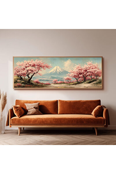 Dekorsiahome Ahşap Çerçeveli Panoramik Oturma Odası Salon Tablosu UZ0289