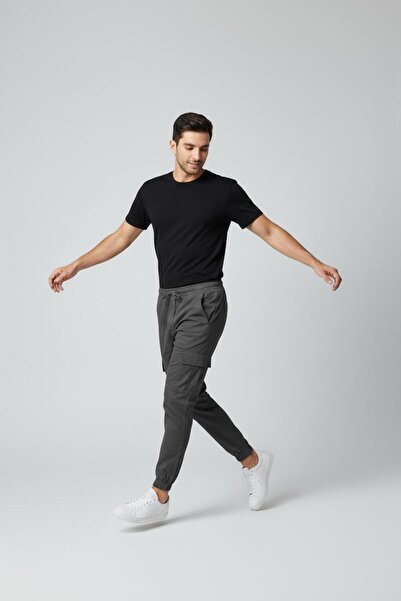 LİKRA Pantaloni cargo jogger pentru bărbați, cu talie elastică, cu șireturi, ...
