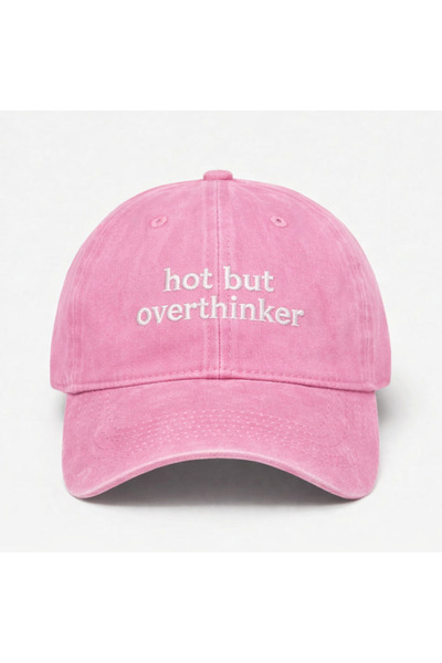 Tresore Κεντημένο πλυμένο καπέλο με την επιγραφή "Hot But Overthinker" / Κεντ...