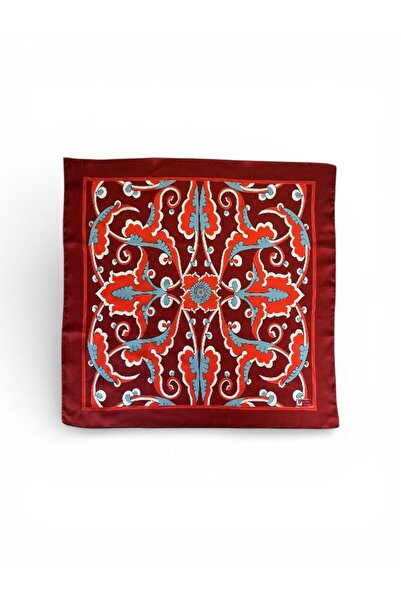 EDİRNE KIRMIZISI Etnik Çini Desen 65x65 Fular