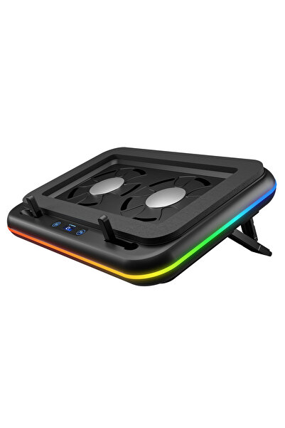 Rampage S55 Angel Siyah 5 Mod RGB 120*120mm 2 Fanlı 14''-17'' Led Ekranlı Not...