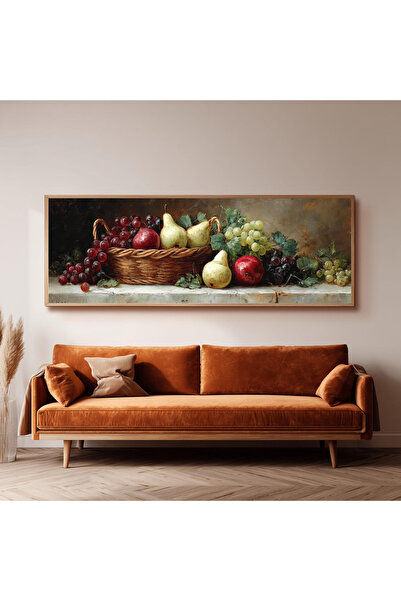 Dekorsiahome Ahşap Çerçeveli Panoramik Oturma Odası Salon Tablosu UZ0282