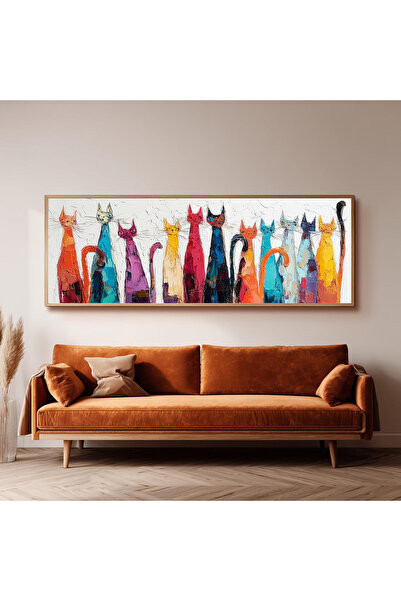 Dekorsiahome Ahşap Çerçeveli Panoramik Oturma Odası Salon Tablosu UZ0311