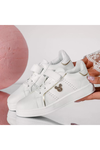 Zaira Polly white children's sneakers made of eco- Leather #18121 - 33
