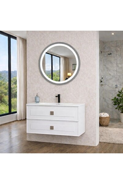 Gold Ban-yom LUGANO 80 BEYAZ MDF Banyo Mobilyası Seti