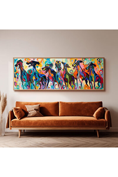 Dekorsiahome Ahşap Çerçeveli Panoramik Oturma Odası Salon Tablosu UZ0210