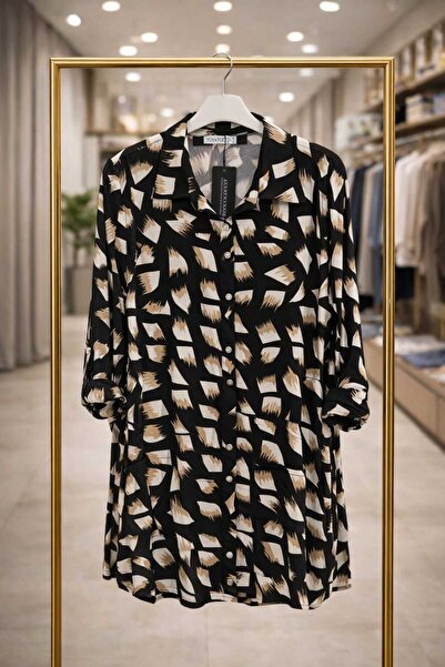 MODA Battal Tunic, Viscose Tunic, Patterned Viscose Tunic