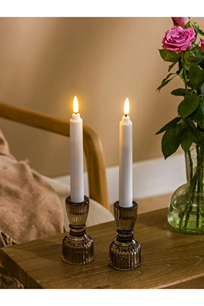 LC Waikiki LCW HOME Beyaz Dekoratif Pilli Mum 2'li