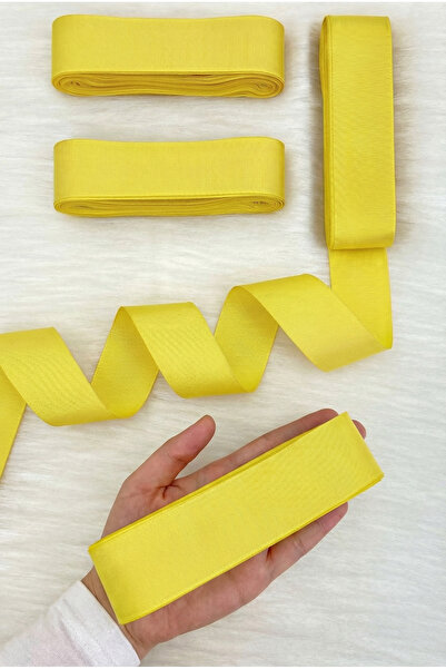 ZEYMERADE Yellow Grosgrain Ribbon 4 cm 10 Mt, Bohça Dowry Wedding Engagement ...