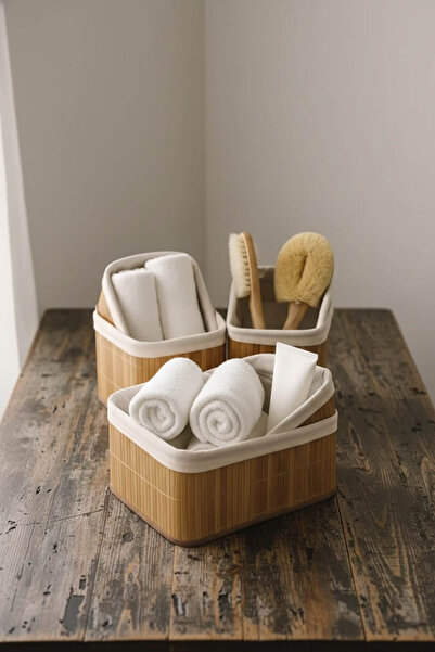 Anadolu Saray Set de coșuri din bambus, 5 piese, Organizator multifuncțional ...