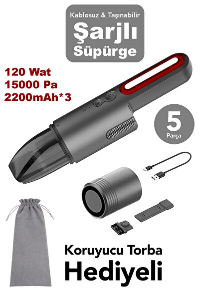 mimtec 15.000pa Şarjlı El Süpürgesi - Hepa Filtreli 120W Güçlü Emiş Kablosuz ...