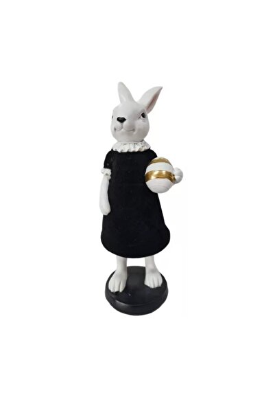 DecoDepot Bunny-girl figurine, black/white costume, 8x26 cm