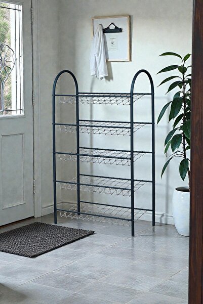 HCAtölye Ahşap Atölyesi 5 Raflı Dresuar Ayakkabılık Metal Raflı Ahşap Detaylı...