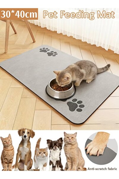 Generic 2Pcs Set 30×40cm Pet Feeding Mat Dog Food Mat Absorbent Pet Food Bowl...