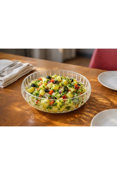 Noah Exclusive 24 cm Medium Size Concept Handmade Glass Salad Bowl-Presentati...