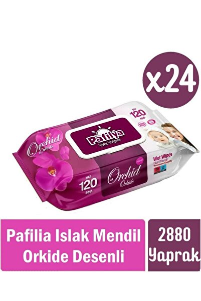 Pafilya Orkide Desenli Islak Havlu Mendil 24x120 (2880 Yaprak)
