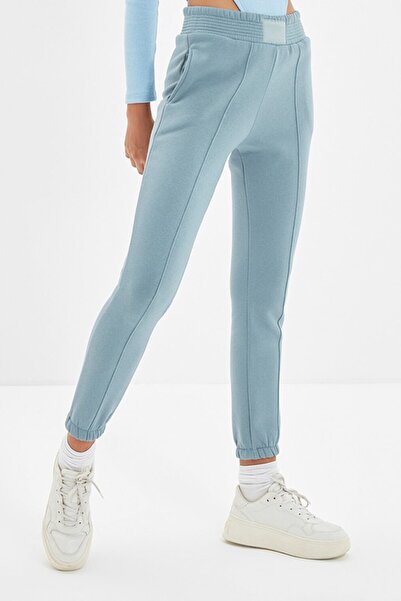 Trendyol Generic Trendyol, Pantaloni sport cu talie inalta, Albastru, M