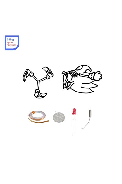 Fapatech Mini Proje Sonic Drone Etkileşimli Kağıt Devre Kiti -Stem, Bakır Fol...