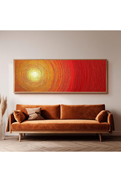 Dekorsiahome Ahşap Çerçeveli Panoramik Oturma Odası Salon Tablosu UZ0322
