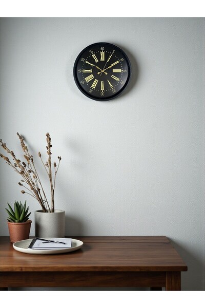 Marsilyan 36 cm Black Modern Wall Clock