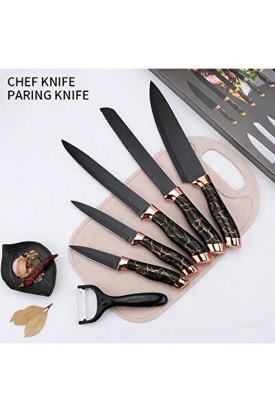 Generic 6-Piece Stainless Steel Kitchen Knife Set | Includes Utility Knife, B...