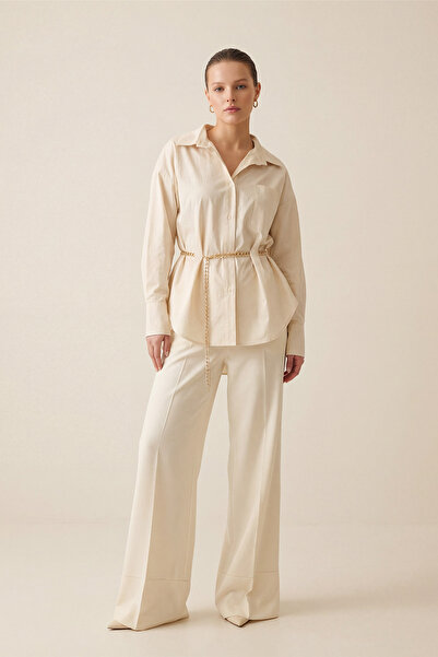 Setre Крем Белден Ланцюг Детальний Довгорукавну Сорочку