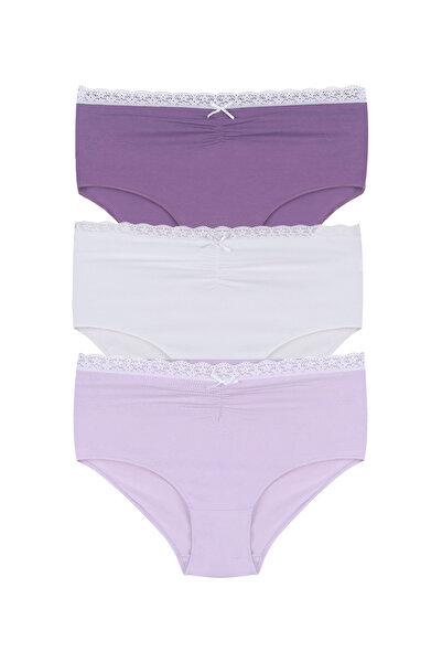 koza iç giyim Women's Front Waist Lace Detailed Elastic 3-Piece Panties with ...