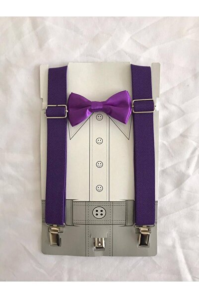 redbug kids Lilac Color Bow Tie Suspender Suit Suitable for Ages 1-9