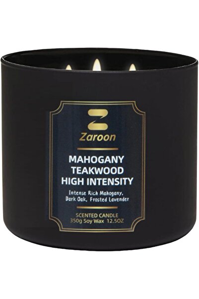 Zaroon شمعة فاخرة من شمع الصويا برائحة خشب الماهوجني وخشب الساج - شمعة معطرة ...