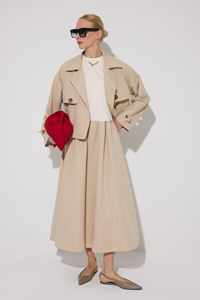 Touché Privé Trench Coat Skirt Set