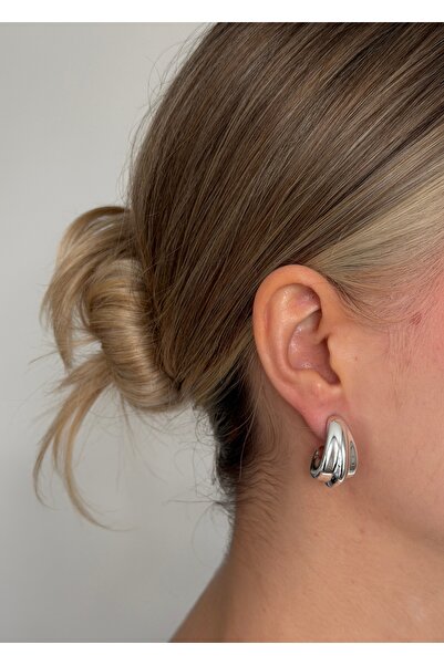 KİLİGİSTANBUL Ultra Lightweight Strengthened Drop Earrings with Striped Design
