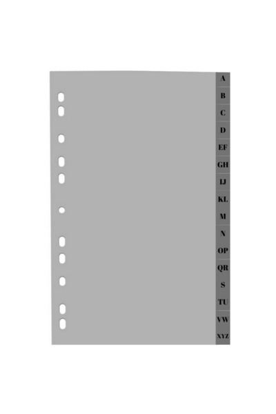 Optima Index plastic gri A4, 120 microni, alfabetic A-Z,