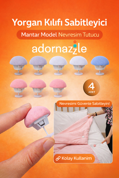 KCA HOME Yorgan Kılıfı Sabitleyici, Mantar Model Nevresim Tutucu, Çarşaf Sabi...