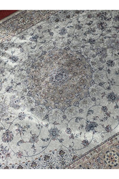 Brillant Ekru-KREM-KAHVE Klasik desenli Jüt Sisal Görünüm Kaymaz Taban 4M2 Halı