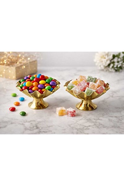 DECORS CENTER Metal Küçük Kahve Yanı Lokumluk 2'li