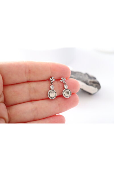 atellier47 Cercei din argint 925 pe tija (stud) cu cristale zircon