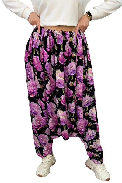 EtkiModa Women's Digital Print Patterned Traditional Anatolian Empirme Shalwar