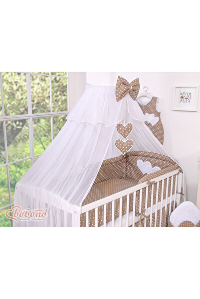 Other Large mosquito net for a baby's bed made of white chiffon with hearts a...