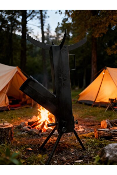 EFSA HOME ROKET SOBA kamp sobası füze odunlu soba taşınabilir kamp ocağı pikn...