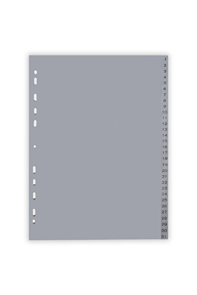 Optima Index gri din plastic, A4, 120 microni, numeric 1-31