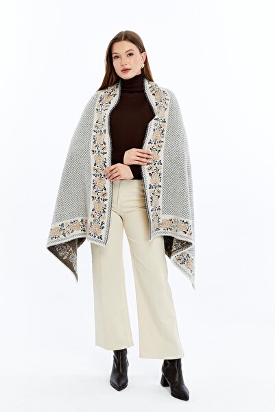 panşalço Special Beard Yarn Cashmere Textured Battal Knitwear Shoulder Shawl,...